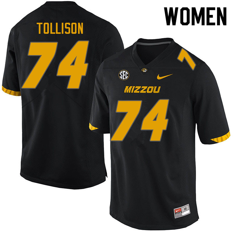 Women #74 Connor Tollison Missouri Tigers College Football Jerseys Sale-Black - Click Image to Close